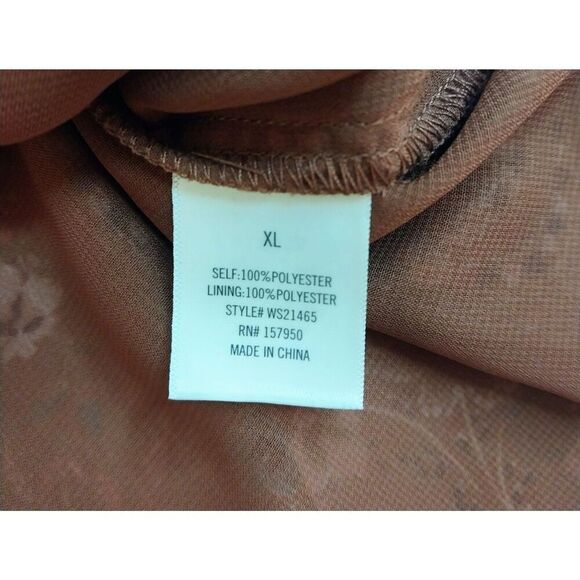 Francesca's Mi Ami Paisley Top Size XL Brown Feminine Bohemian Peasant Hippie - Picture 11 of 12